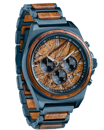 Aster Sandstone Koa Men’s Chrono Stainless Steel Wooden Watch