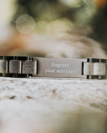 Classic Ebony Grey Men's Wooden Bracelet