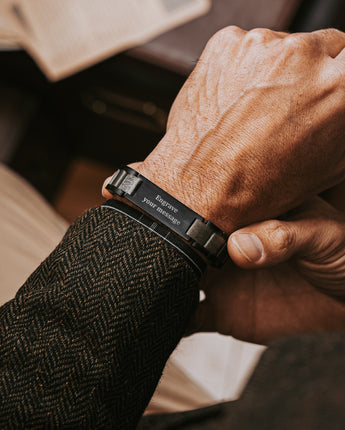 Classic Ebony Grey Men's Wooden Bracelet