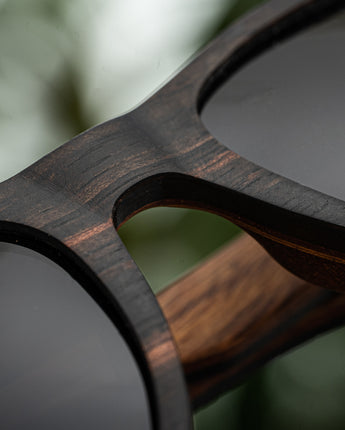 Bali Ebony Checkered Blue Men's Wooden Sunglasses
