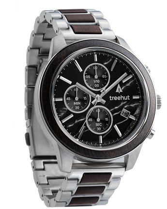 Quest Black Marble Ebony Men's Wooden Watch